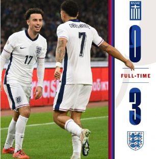 欧国联-英格兰3-0希腊升至头名 贝林厄姆造乌龙