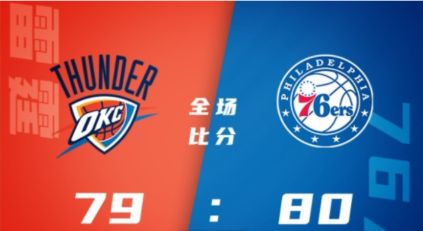 NBA犹他夏联-榜眼休战 乔19分+准绝杀 76人80-79险胜雷霆