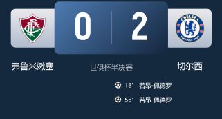 世俱杯-切尔西2-0弗鲁米嫩塞挺进世俱杯决赛，若昂-佩德罗双响弑旧主