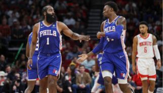 NBA-哈登回归21分恩比德39+7难救主 76人双加时123-132不敌火箭