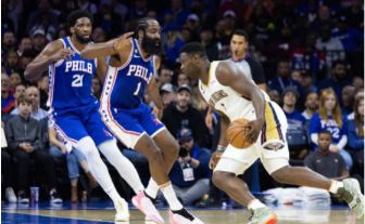 NBA-恩比德42+11锡安26分伤退 哈登27分 76人120-111力克鹈鹕