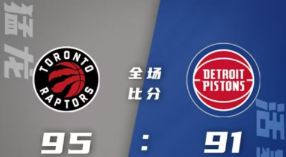 NBA-西亚卡姆29+8+5 巴格利21+18 猛龙95-91小胜活塞取4连胜