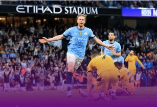 英超-曼城1-0狼队 德布劳内破门 多库献助攻