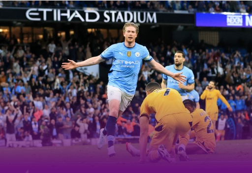 英超-曼城1-0狼队 德布劳内破门 多库献助攻